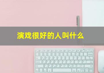 演戏很好的人叫什么