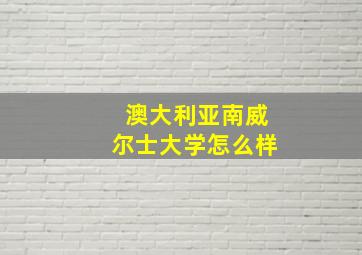 澳大利亚南威尔士大学怎么样