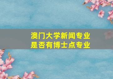 澳门大学新闻专业是否有博士点专业