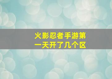 火影忍者手游第一天开了几个区