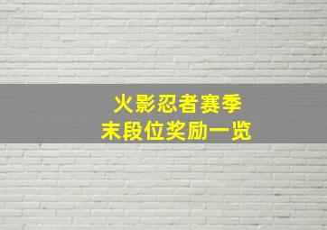 火影忍者赛季末段位奖励一览