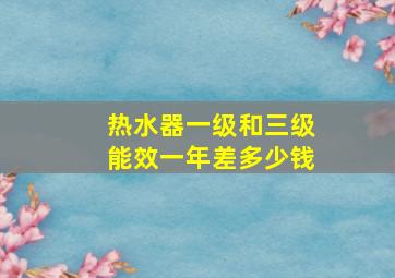 热水器一级和三级能效一年差多少钱