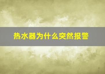 热水器为什么突然报警