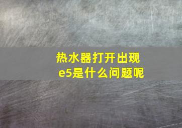 热水器打开出现e5是什么问题呢