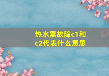 热水器故障c1和c2代表什么意思