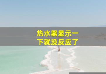 热水器显示一下就没反应了