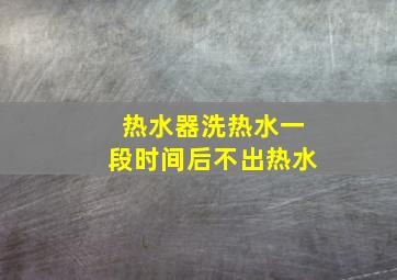 热水器洗热水一段时间后不出热水