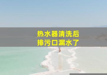 热水器清洗后排污口漏水了