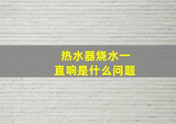 热水器烧水一直响是什么问题