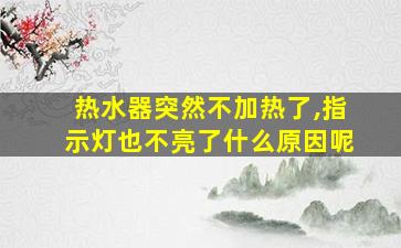 热水器突然不加热了,指示灯也不亮了什么原因呢