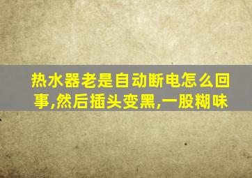 热水器老是自动断电怎么回事,然后插头变黑,一股糊味