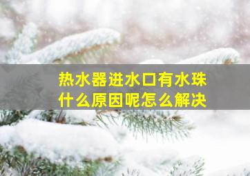 热水器进水口有水珠什么原因呢怎么解决