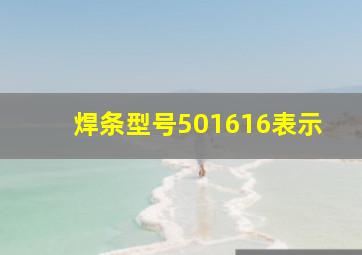 焊条型号501616表示