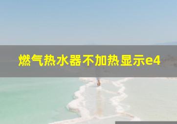 燃气热水器不加热显示e4