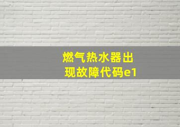 燃气热水器出现故障代码e1