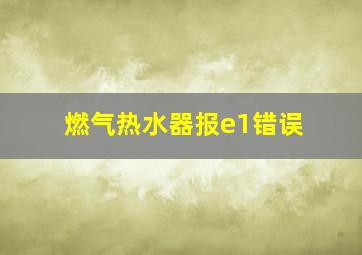 燃气热水器报e1错误