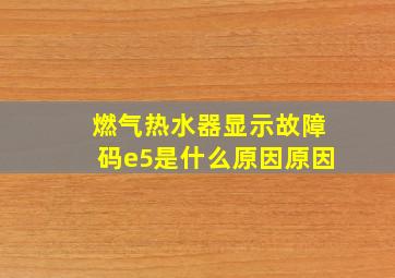 燃气热水器显示故障码e5是什么原因原因