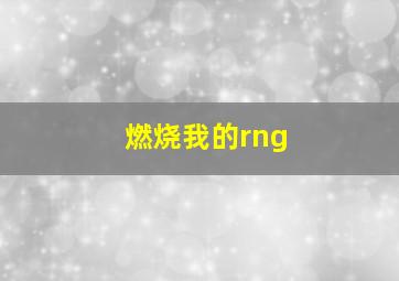 燃烧我的rng