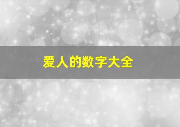 爱人的数字大全