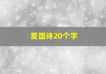 爱国诗20个字