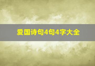 爱国诗句4句4字大全