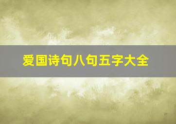 爱国诗句八句五字大全