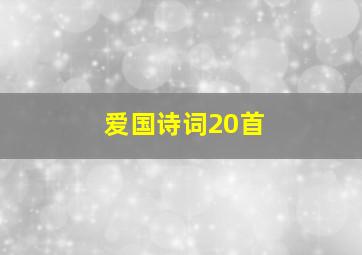 爱国诗词20首