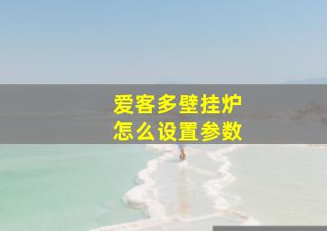 爱客多壁挂炉怎么设置参数