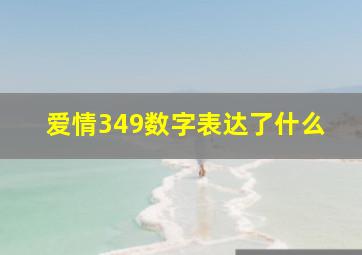 爱情349数字表达了什么