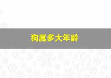 狗属多大年龄