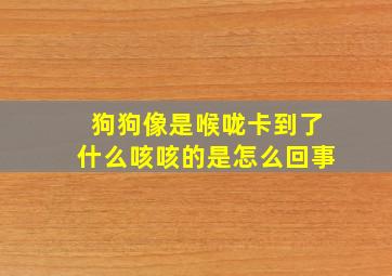 狗狗像是喉咙卡到了什么咳咳的是怎么回事