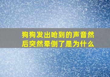 狗狗发出呛到的声音然后突然晕倒了是为什么