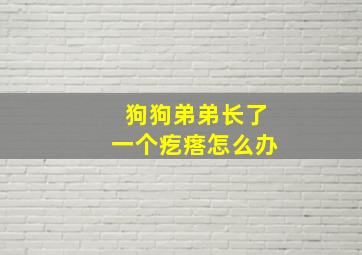 狗狗弟弟长了一个疙瘩怎么办