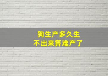 狗生产多久生不出来算难产了