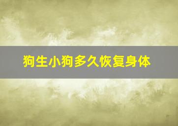 狗生小狗多久恢复身体