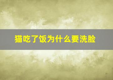 猫吃了饭为什么要洗脸