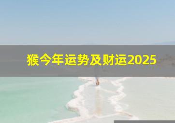 猴今年运势及财运2025