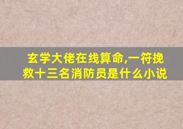 玄学大佬在线算命,一符挽救十三名消防员是什么小说