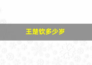 王楚钦多少岁