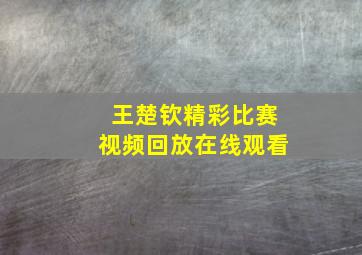 王楚钦精彩比赛视频回放在线观看