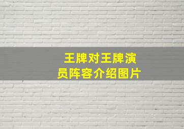 王牌对王牌演员阵容介绍图片