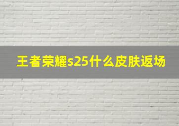 王者荣耀s25什么皮肤返场