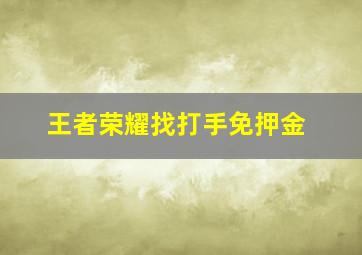 王者荣耀找打手免押金