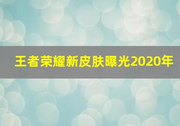 王者荣耀新皮肤曝光2020年