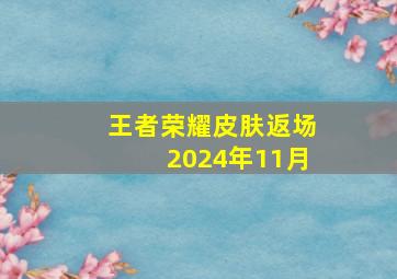 王者荣耀皮肤返场2024年11月