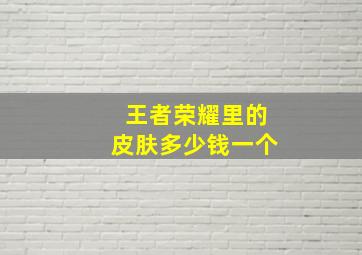 王者荣耀里的皮肤多少钱一个