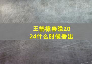 王鹤棣春晚2024什么时候播出