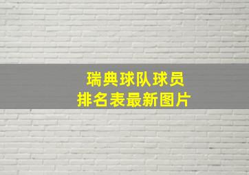 瑞典球队球员排名表最新图片