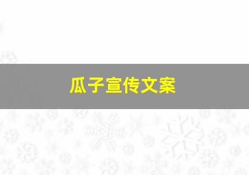 瓜子宣传文案