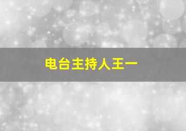 电台主持人王一